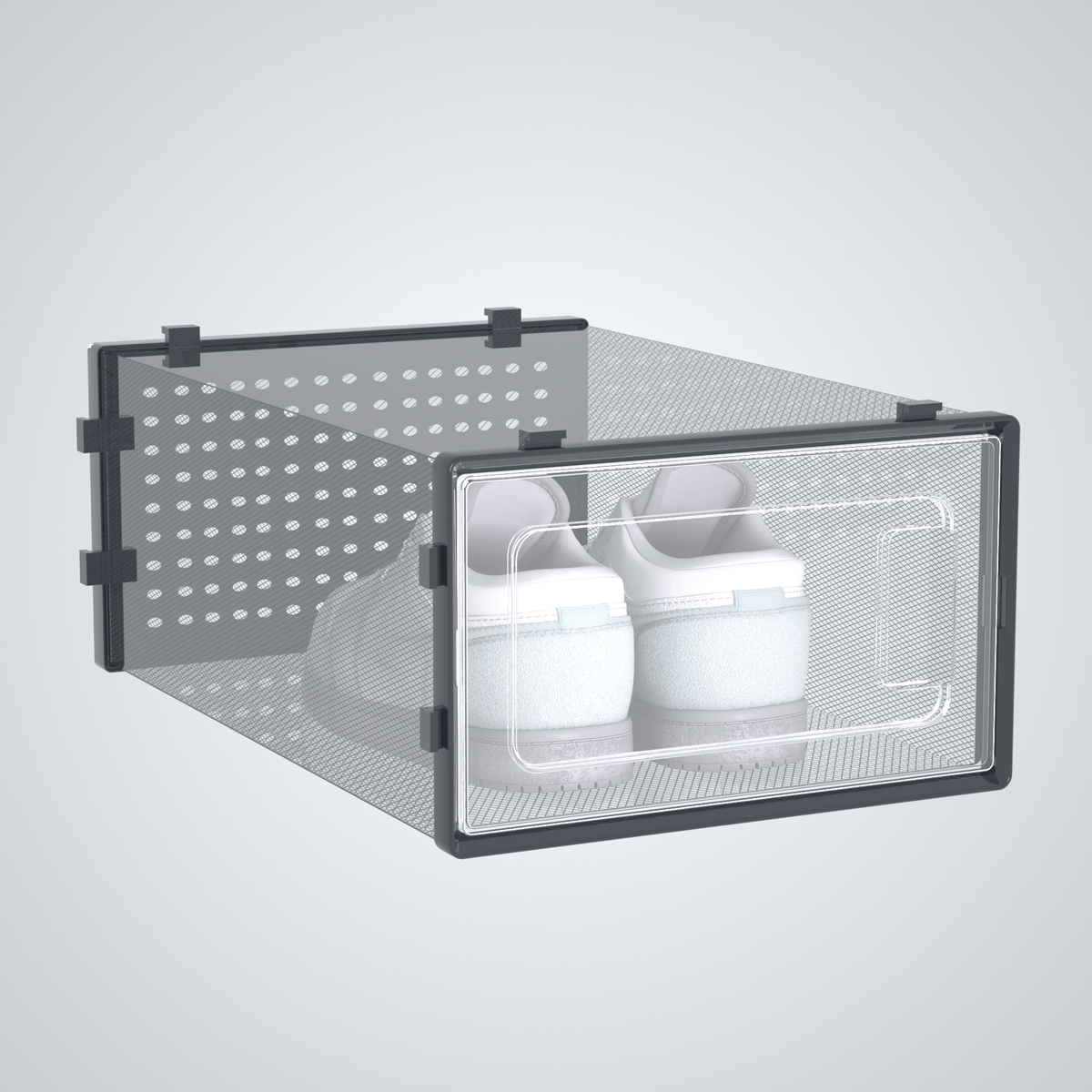 12 Pack of Plastic Stackable Shoe Boxes