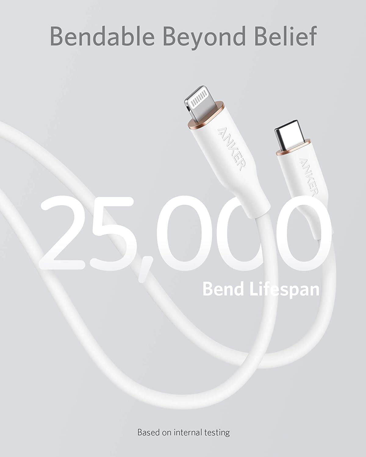 Anker Powerline III Flow USB C Fast PD Charging Cable 3/6ft Silica Gel Lightning Cable [White]