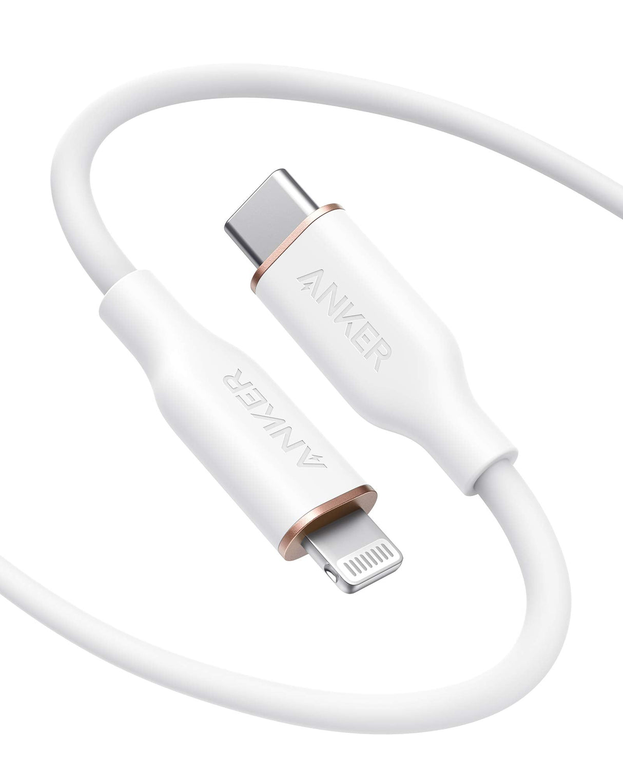 Anker Powerline III Flow USB C Fast PD Charging Cable 3/6ft Silica Gel Lightning Cable [White]