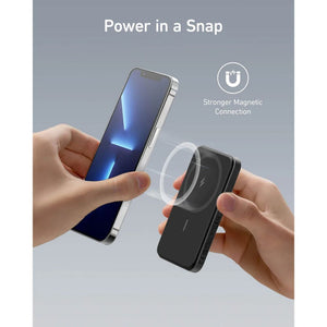 ANKER 621 7.5W (MAG-GO) 5K MAH MAGNETIC WIRELESS BATTERY W/ C-C CABLE (2PK) - BLACK