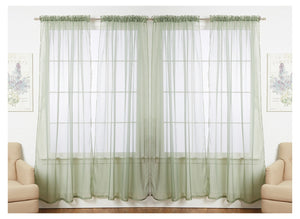 J&V Textiles 4-Pack Value: Solid Sheer Window Curtain Panels