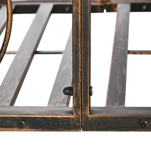 Outdoor Vintage Bronze Arch 6-ft Garden Bridge with Side-Rails