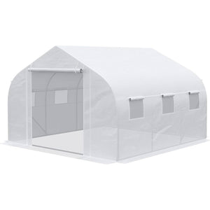 Greenhouse w/ White PE Cover and Heavy Duty Steel Frame 11.5' x 10' x 6.5'