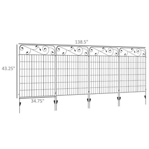 4 Pack Steel Foldable Fence Trellis Panel Animal Barrier
