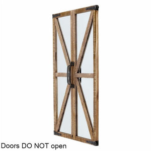 Rustic Vintage Faux Barn Doors Farmhouse Wall Mirror
