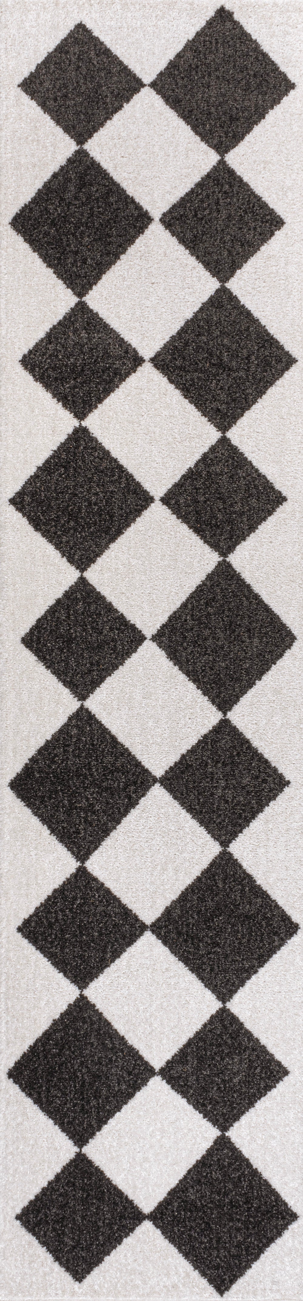 Draper Classic Geometric Diamond Pattern Runner Rug