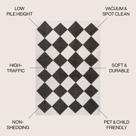 Draper Classic Geometric Diamond Pattern Area Rug