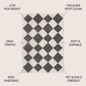 Draper Classic Geometric Diamond Pattern Area Rug