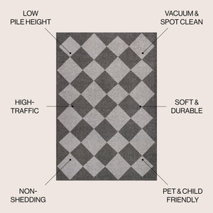 Draper Classic Geometric Diamond Pattern Area Rug