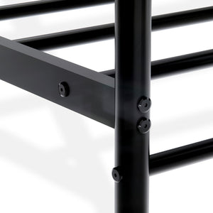 EAST WEST FURNITURE - ATQCBLK - Anniston Canopy Bed with Deluxe Style Headboard and Footboard - Luxurious Metal Frame in Powder Coating Black