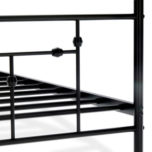 EAST WEST FURNITURE - ATQCBLK - Anniston Canopy Bed with Deluxe Style Headboard and Footboard - Luxurious Metal Frame in Powder Coating Black