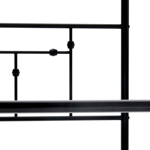 EAST WEST FURNITURE - ATQCBLK - Anniston Canopy Bed with Deluxe Style Headboard and Footboard - Luxurious Metal Frame in Powder Coating Black