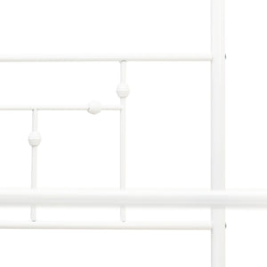 EAST WEST FURNITURE - ATQCWHI - Anniston Queen Bed with Luxurious Style Headboard and Footboard - Canopy Metal Frame in Powder Coating Linen white