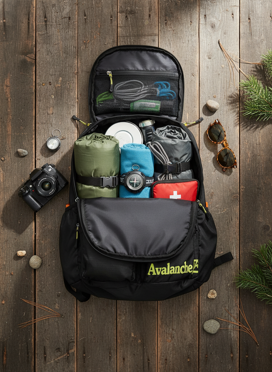Avalanche Davis Backpack – Outdoor Travel Backpack with Padded Mesh Back & Multi-Pocket Storage