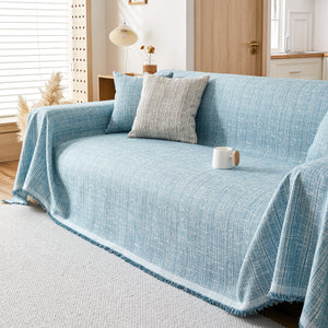 Couch Cover Blanket Couch Covers for Most Shape Sofas Washable Durable Sofa Throw Cover with Tassels