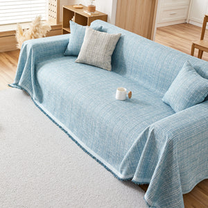 Couch Cover Blanket Couch Covers for Most Shape Sofas Washable Durable Sofa Throw Cover with Tassels