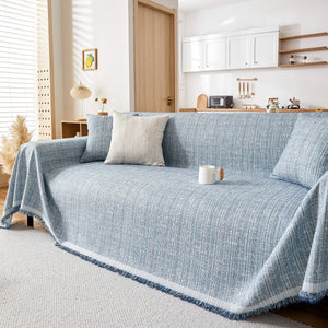 Couch Cover Blanket Couch Covers for Most Shape Sofas Washable Durable Sofa Throw Cover with Tassels