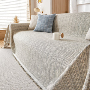 Couch Cover Blanket Couch Covers for Most Shape Sofas Washable Durable Sofa Throw Cover with Tassels