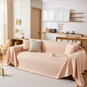 Couch Cover Blanket Couch Covers for Most Shape Sofas Washable Durable Sofa Throw Cover with Tassels