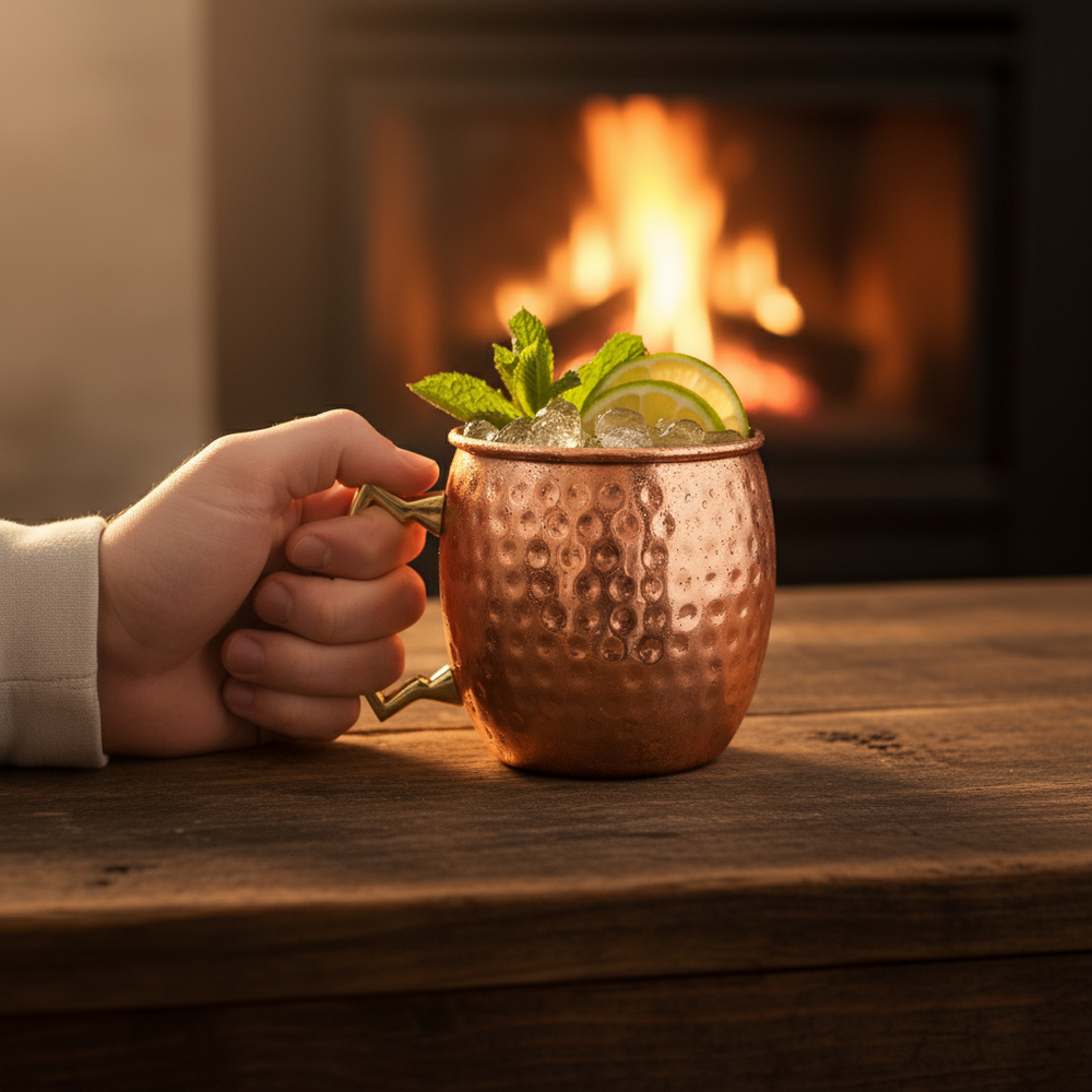 16 oz. Hammered Copper Moscow Mule Mugs (Set of 4)