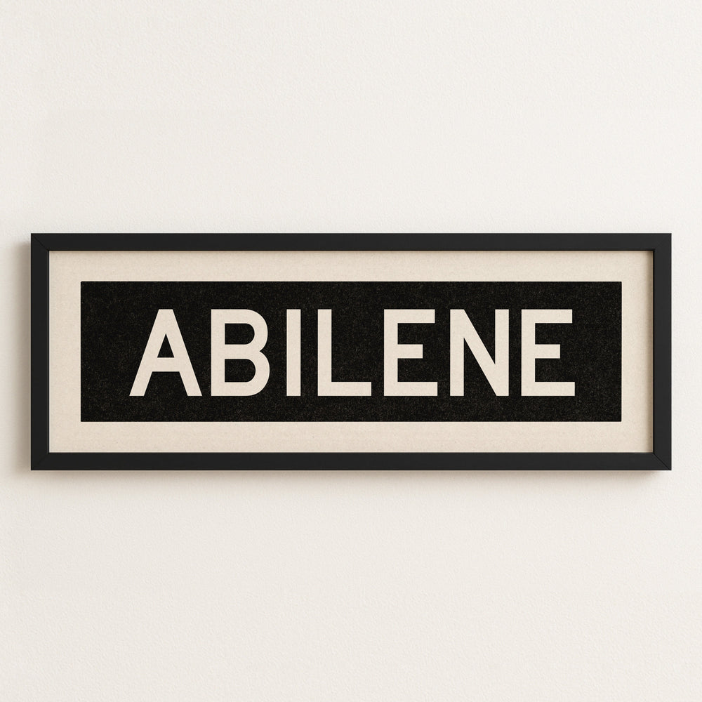 Framed Abilene Bus Scroll Sign