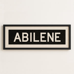 Framed Abilene Bus Scroll Sign