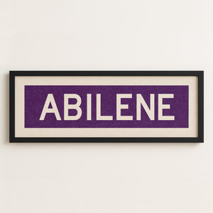 Framed Abilene Purple Bus Scroll