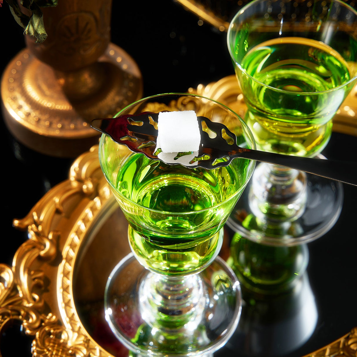 Specialty Absinthe Cocktail Glassware with Spoon, Set of 2