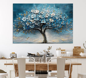 Abstract Blooming Tree Wall Art Canvas Print – Floral Modern