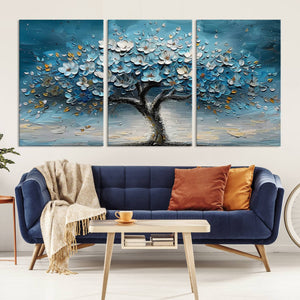 Abstract Blooming Tree Wall Art Canvas Print – Floral Modern