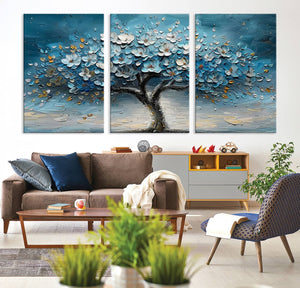Abstract Blooming Tree Wall Art Canvas Print – Floral Modern