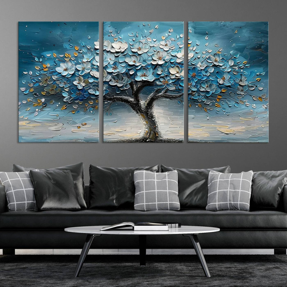 Abstract Blooming Tree Wall Art Canvas Print – Floral Modern