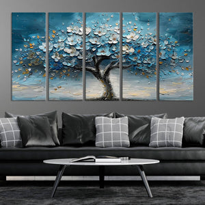 Abstract Blooming Tree Wall Art Canvas Print – Floral Modern