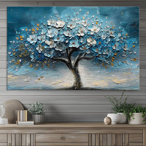 Abstract Blooming Tree Wall Art Canvas Print – Floral Modern