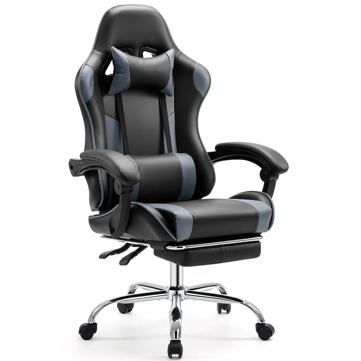 Ergonomic Gaming Chair Adjustable Swivel PU Leather Office Chair Lumbar Headrest