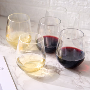 Barcelona Acrylic Stemless Wine Glassware, Set of 6
