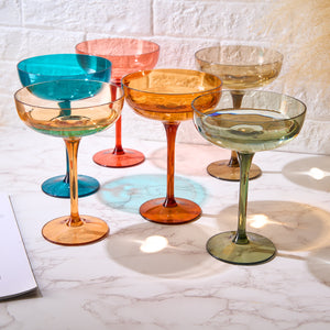 Eze-Acrylic-Champagne-Coupe-Cocktail-Glassware,-Set-of-6-Champagne-Glasses