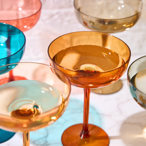 Eze Acrylic Champagne Coupe Cocktail Glassware, Set of 6