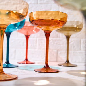 Eze Acrylic Champagne Coupe Cocktail Glassware, Set of 6