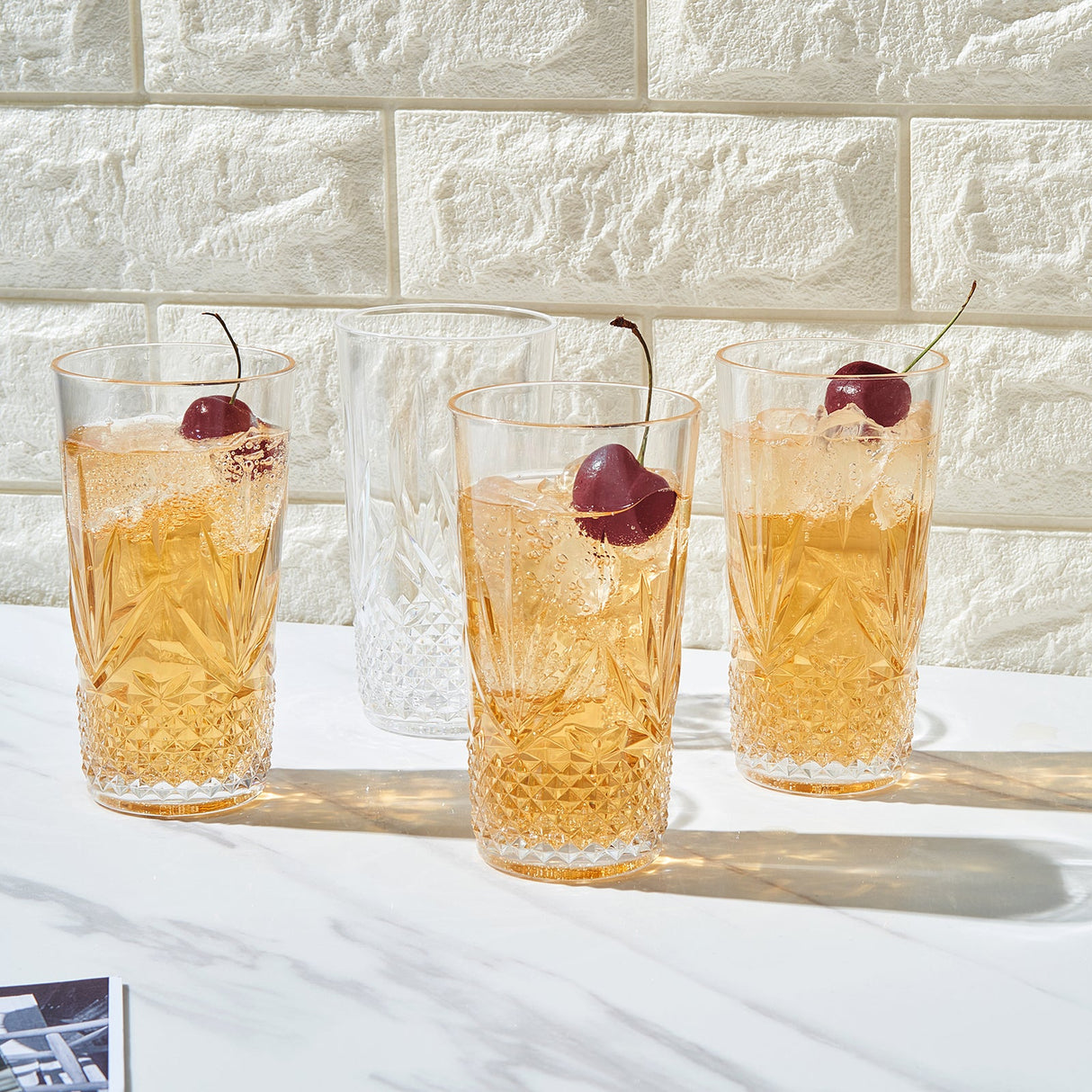 Onix Acrylic Crystal Highball Glassware, Set of 4