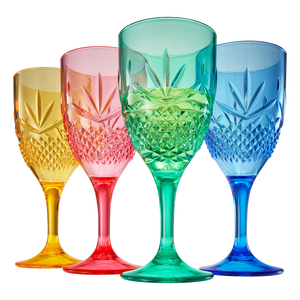 Onix Acrylic Crystal, Stemmed Wine Glassware, Set of 4