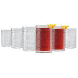 Barcelona Acrylic Highball Hobnail Glassware, Set of 6