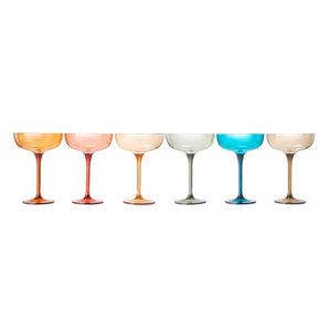 Eze Acrylic Champagne Coupe Cocktail Glassware, Set of 6