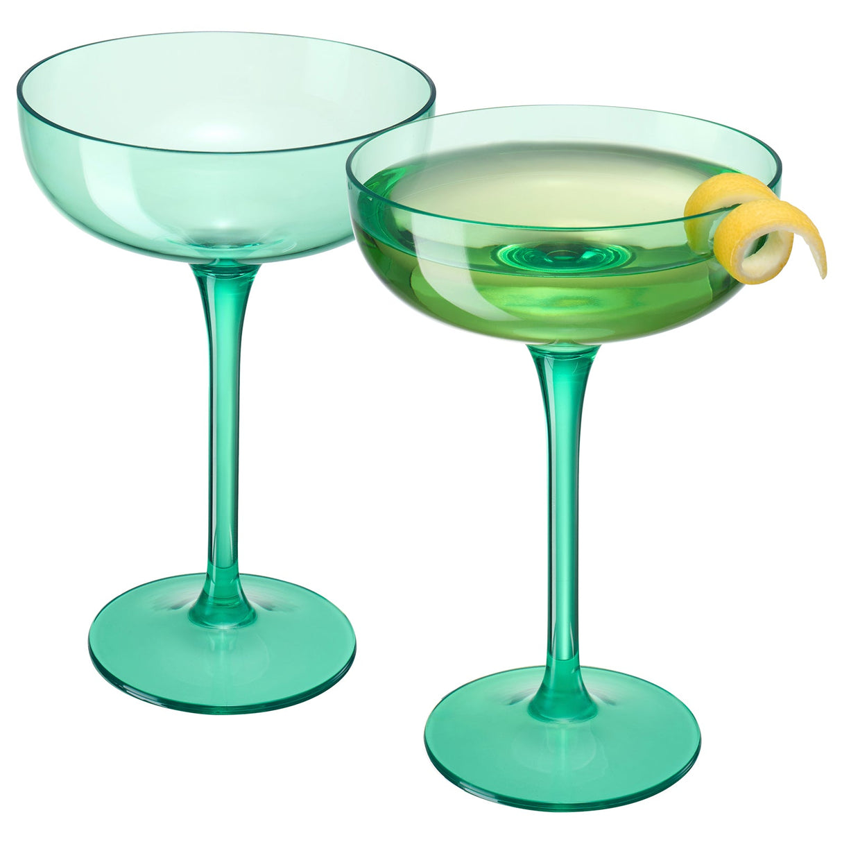 Madrid Acrylic Champagne Coupe Cocktail Glassware, Set of 2