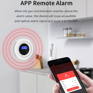Tuya WiFi Gas Leak Detector Wireless Natural Gas Alarm 433MHz Smart Home Kitchen
