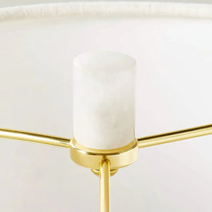 Alabaster Table Lamp with Drum Shade E26 Dimmable 12.9" Light