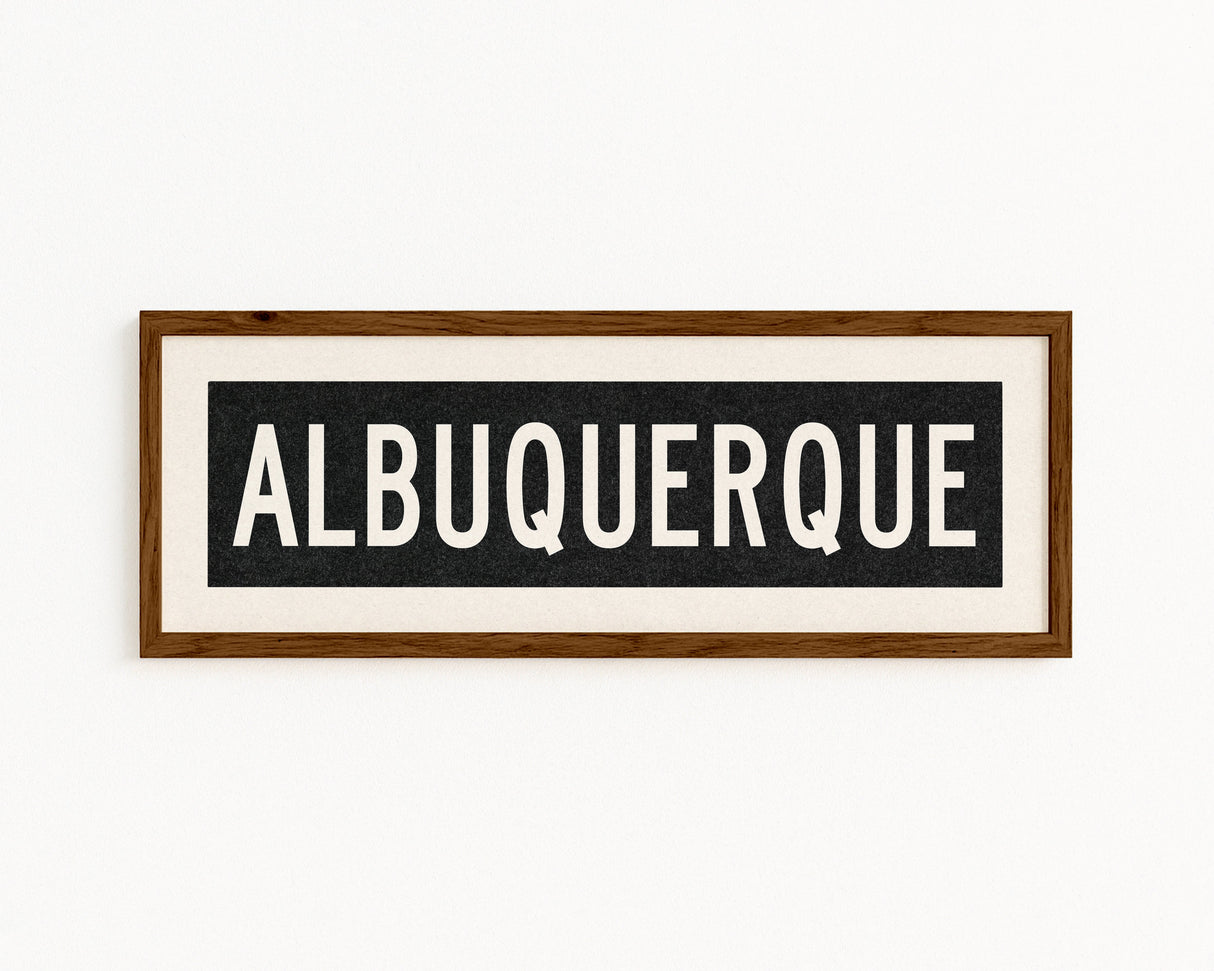 Framed Albuquerque New Mexico Bus Scroll