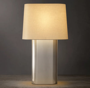 Modern Table Lamp with Linen Shade 24" 32" E26 LED Desk Light