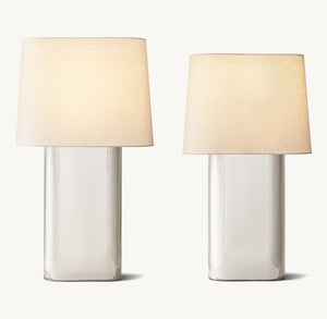 Modern Table Lamp with Linen Shade 24" 32" E26 LED Desk Light