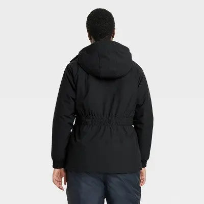 All In Motion Women's Zip Winter Hooded Wind-Resistant Snow Sport Jacket
